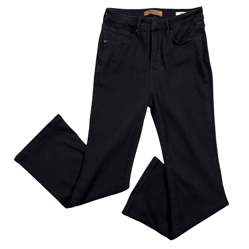 Judy Blue Bootcut Jeans Womens 7/28 Black High Rise Stretch Denim Zip Fly